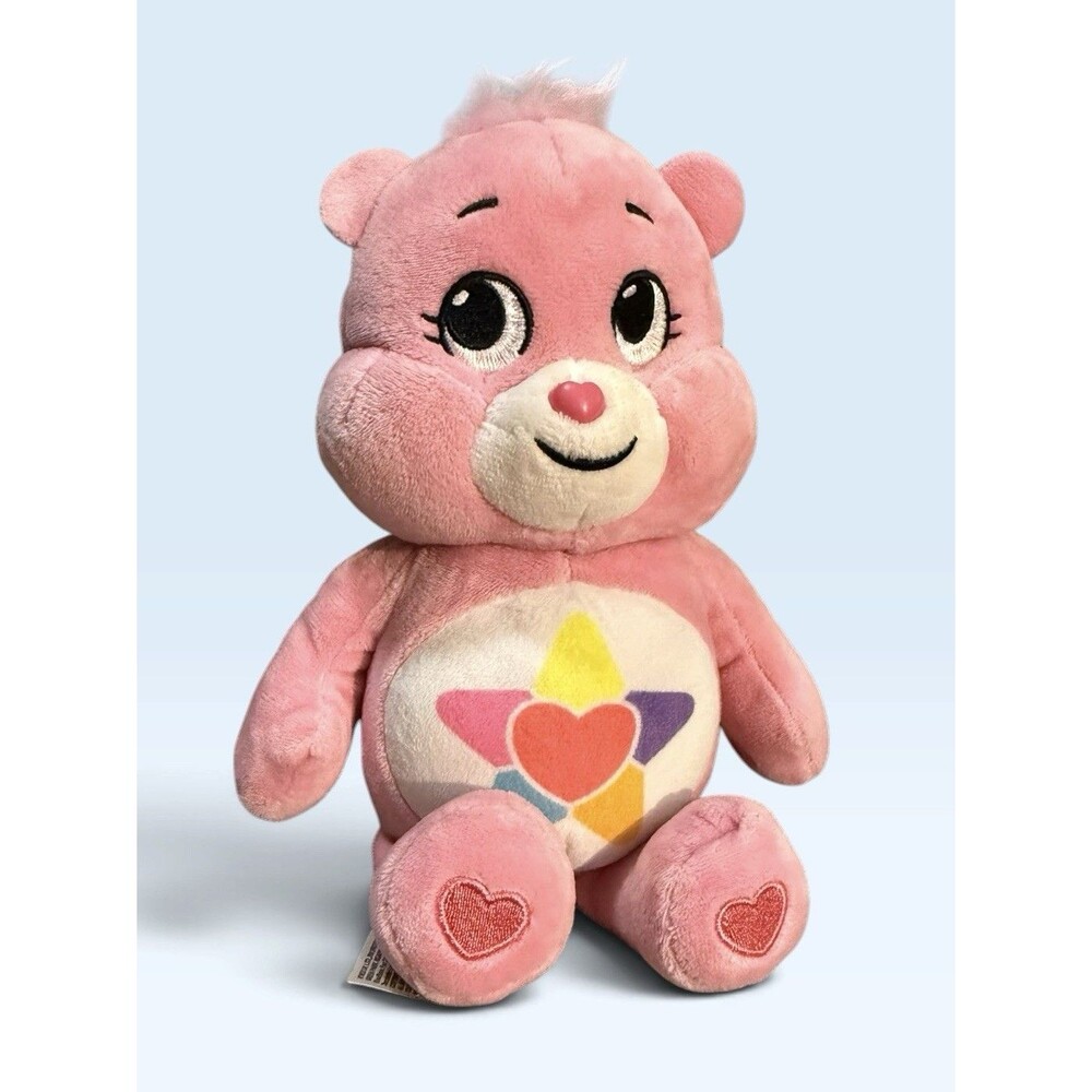 Basic Fun True Heart Care Bear 10" Plush Pink Rainbow Star Stuffed Animal